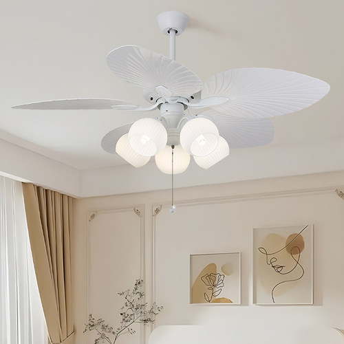 奶油风客厅风扇灯餐厅吊扇灯