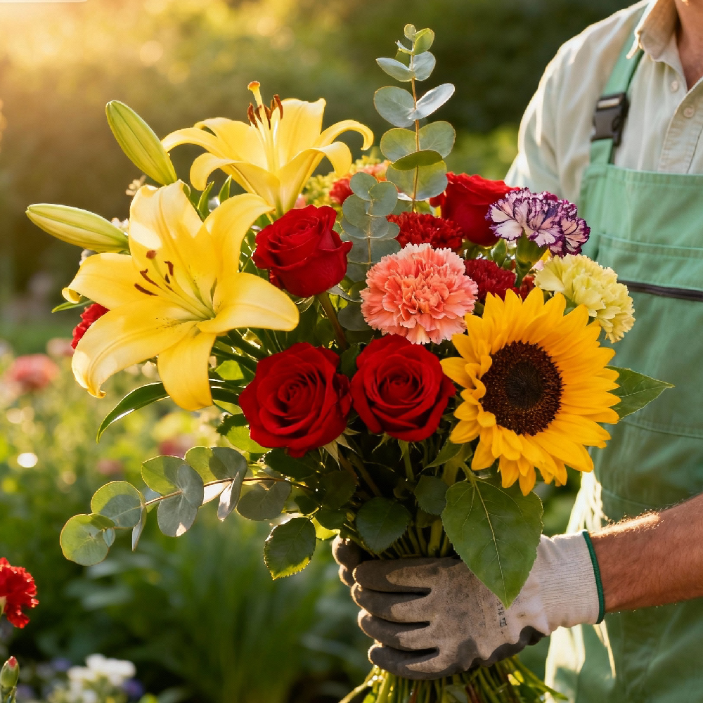 情人节过年鲜花红玫瑰百合康乃馨向日葵红豆相思豆送人礼物易养活