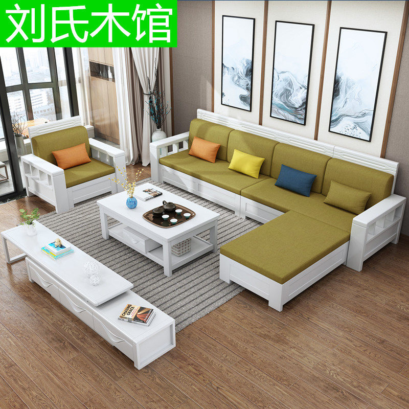 地中海风格实木储物沙发冬夏两用家居组合简约现客厅家具白色沙发