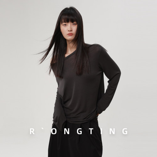 绒汀 RONGTING【软乎乎云朵】宽松明线长袖T恤衫