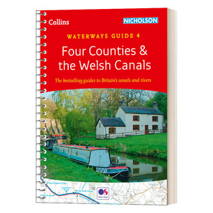 Waterways and Welsh the Guides 进口英语书 英国威尔士和利物浦南部 Canals Nicholson 英文原版 运河 Four Counties 水道指南