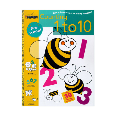 英文原版 Counting 1 to 10 兰登书屋美国学前儿童练习册 数字启蒙 含贴纸 Preschool Step Ahead 系列 英文版 进口英语原版书籍