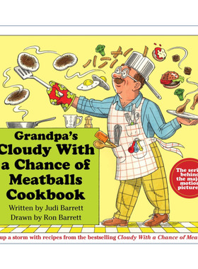 英文原版 Grandpa's Cloudy With a Chance of Meatballs Cookbook 爷爷的阴天有时下肉丸食谱书 全彩插图 英文版 进口英语书籍