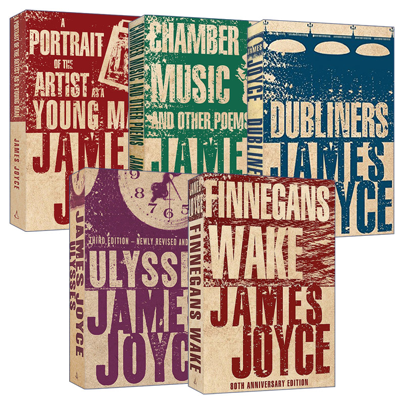 英文原版 Alma 詹姆斯·乔伊斯作品精选5册 都柏林人 室内乐和其他诗歌 芬尼根的守灵夜 尤利西斯 英文版 进口英语原版书籍