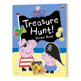 Book 进口英语书籍 Pig 英文儿童互动 贴纸书 粉红猪小妹寻宝 Sticker Hunt Treasure Peppa 英文原版