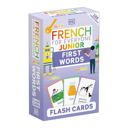 英文原版 French for Everyone Junior First Words Flash Cards人人学法语 100个基本单词闪卡英文版进口英语原版书籍-封面