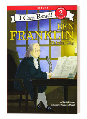 英文原版 Ben Franklin Thinks Big 志向远大的富兰克林 I Can Read 2 History 分级阅读名人传记系列 英文版 进口英语原版书籍