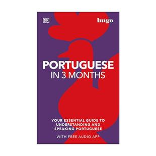 书籍 进口英语原版 App Portuguese DK3个月葡萄牙语速成 with Months 英文版 英文原版 Free 带音频软件 Audio