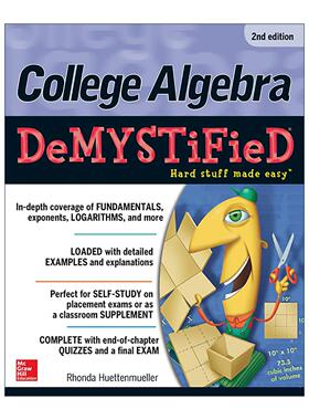 英文原版 College Algebra Demystified 大学代数 自学向导系列 第2版 英文版 进口英语原版书籍