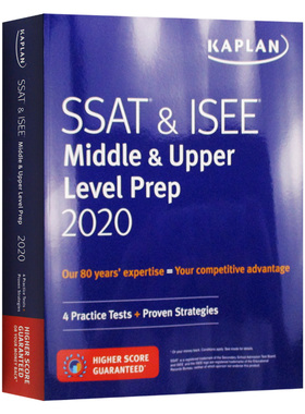 SSAT & ISEE Middle & Upper Level Prep 2020 英文原版 卡普兰SSAT和ISEE中高级备考策略2020版 英文版 美国中学入学考试 进口书