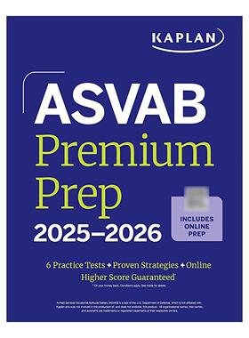 英文原版 ASVAB Premium Prep 2025-2026 卡普兰 英文版 进口英语原版书籍