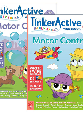 英文原版 Tinkeractive Early Skills Motor Control Workbook Ages 3+/4+Tinkeractive 早期技能运动控制练习册 2册 英文版进口书