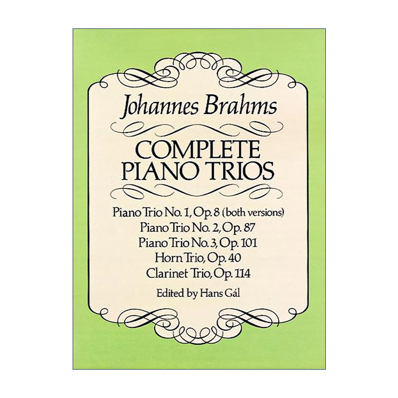 英文原版 Complete Piano Trios 约翰内斯·勃拉姆斯钢琴三重奏全谱 Johannes Brahms 英文版 进口英语原版书籍