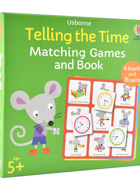英文原版 Telling the Time Matching Games and Book 尤斯伯恩 认时间游戏套盒 儿童益智游戏 英文版 进口英语原版书籍