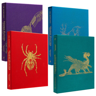 哈利波特彩绘版 进口英语书籍 英文版 囚徒火焰杯 Harry Potter JK罗琳 豪华收藏精装 Kay 英文原版 4册 Jim 魔法石密室阿兹卡班