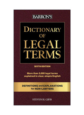 英文原版 Dictionary of Legal Terms 巴朗法律术语词典 第6版 英文版 进口英语原版书籍