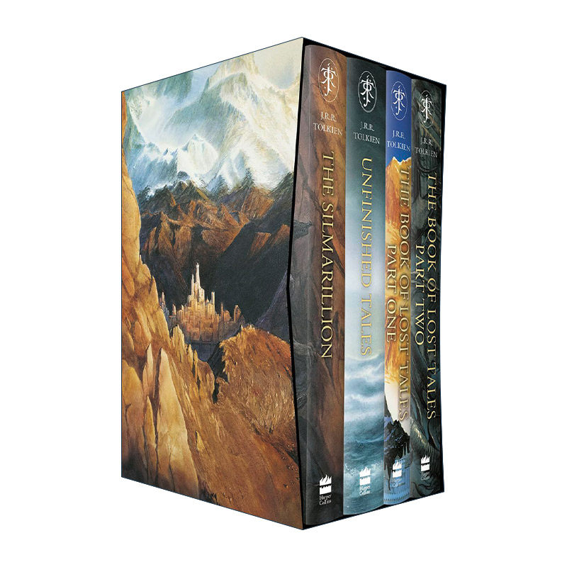 英文原版 The History Of Middle-Earth 托尔金中土世界的历史 四册盒装精装 精灵宝钻 未完成的故事 失去的传说上下 英文版