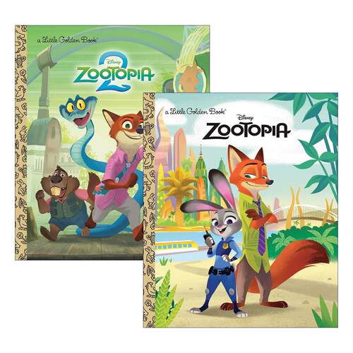 英文原版 Little Golden Book Disney Zootopia 疯狂动物城系列2册 兰登书屋精装小金书 同名电影改编 英文版 进口英语原版书籍
