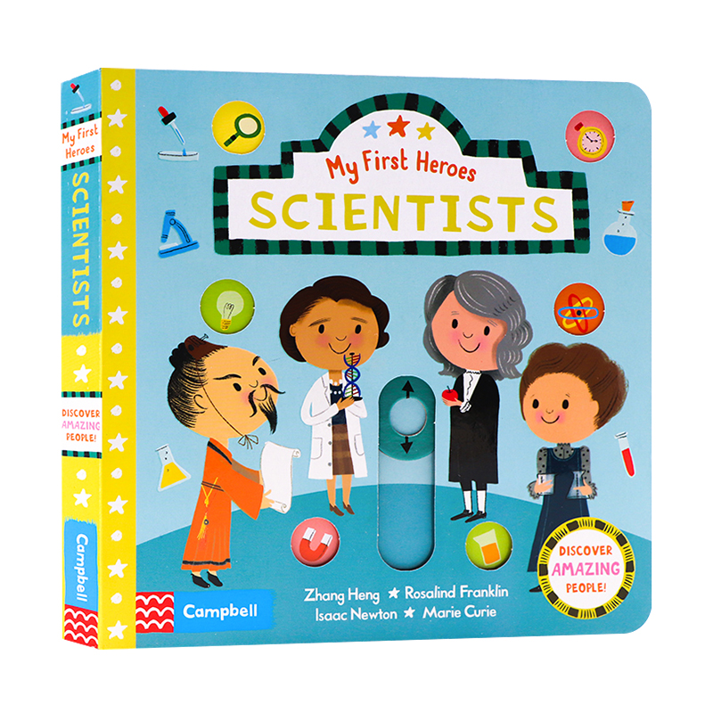 Scientists My First Heroes 英文原版绘本 初识小英雄系列 科学家 科学知识认知启蒙 亲子互动机关操作纸板书 英文版进口英语书籍
