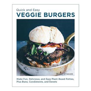 Easy Veggie 进口英语原版 Quick 书籍 英文版 and 简单快手素食汉堡食谱 英文原版 Burgers