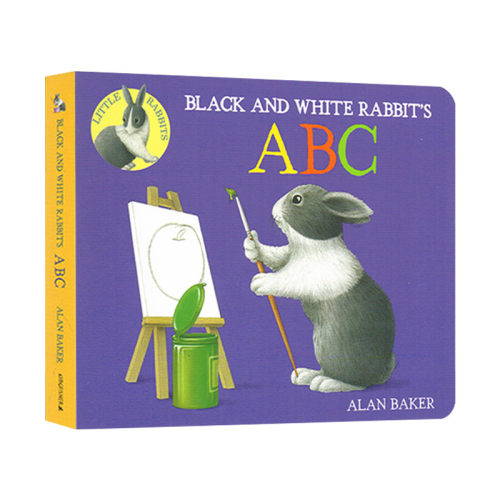 英文原版绘本 Black and White Rabbit's ABC 黑白兔子的ABC 英文版 进口英语原版书籍
