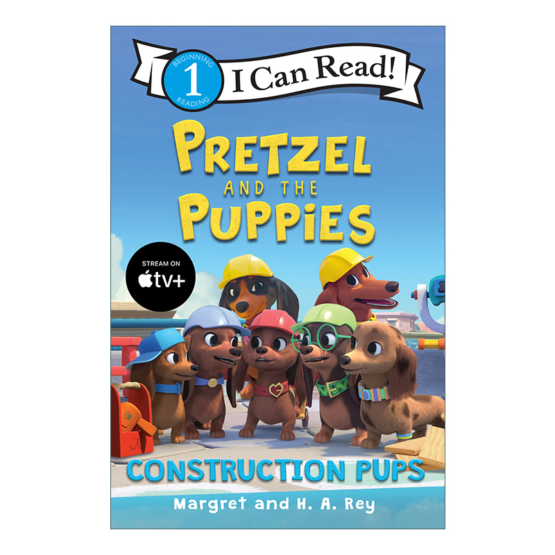 英文原版 Pretzel and the Puppies Construction Pups腊肠狗 建筑狗狗们 I Can Read level 1分级阅读 英文版 进口英语原版书籍