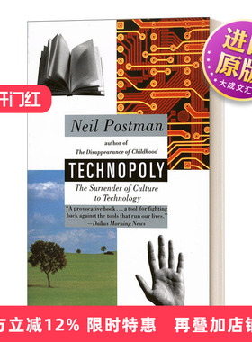 英文原版 Technopoly 技术垄断 文化向技术投降 英文版 进口英语原版书籍