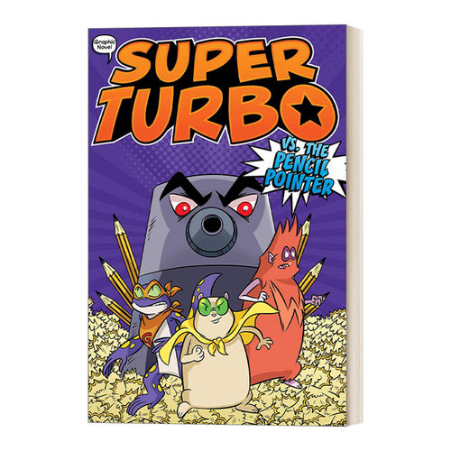 英文原版 Super Turbo vs. the Pencil Pointer 仓鼠超人系列#3 彩页漫画书 英文版 进口英语原版书籍