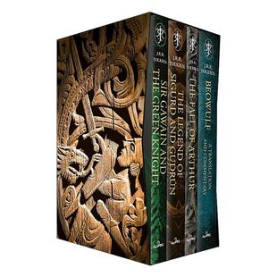 and 高文爵士与绿衣骑士 陨落 4册盒装 Tolkien Myths 精装 Box Legends 亚瑟王 英文原版 Set 含贝奥武夫 托尔金神话和传说