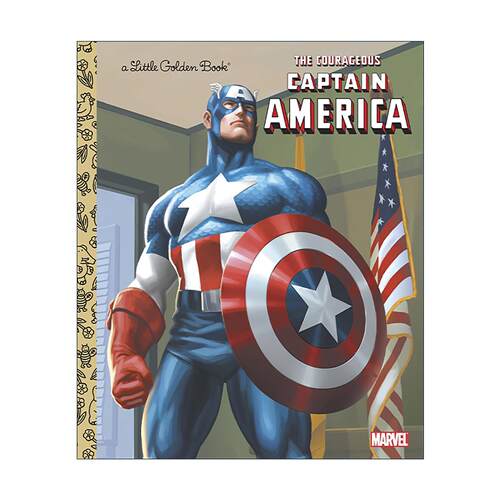 英文原版 The Courageous Captain America Marvel Captain America Little Golden Book 勇敢美国队长 漫威 兰登书屋精装小金书
