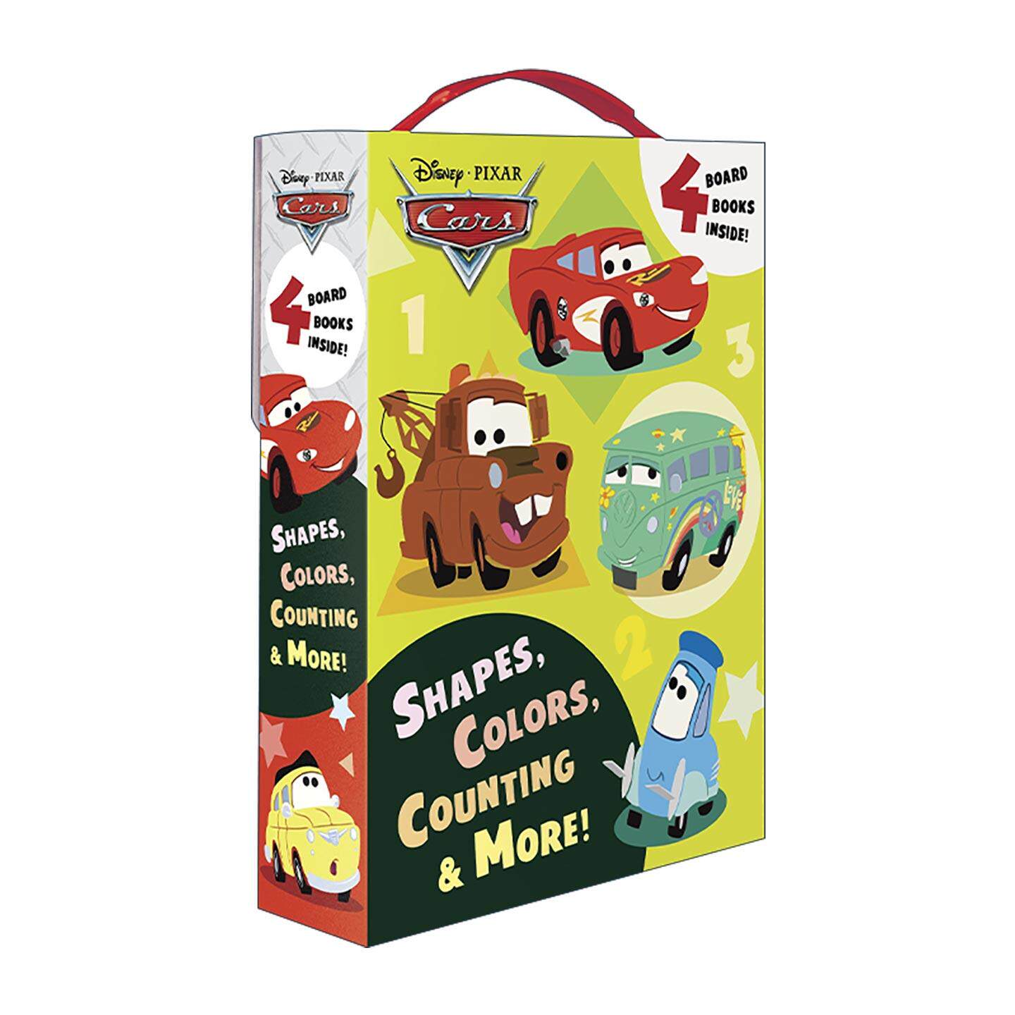 英文原版 Shapes Colors Counting & More Disney Pixar Cars 形状 颜色 算数 迪士尼赛车总动员系列4册盒装套装 儿童启蒙认知绘本