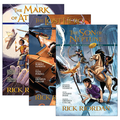 英文原版 The Heroes of Olympus 波西杰克逊第二季 奥林匹斯英雄系列3册 漫画图画书 Rick Riordan 英文版 进口英语原版书籍