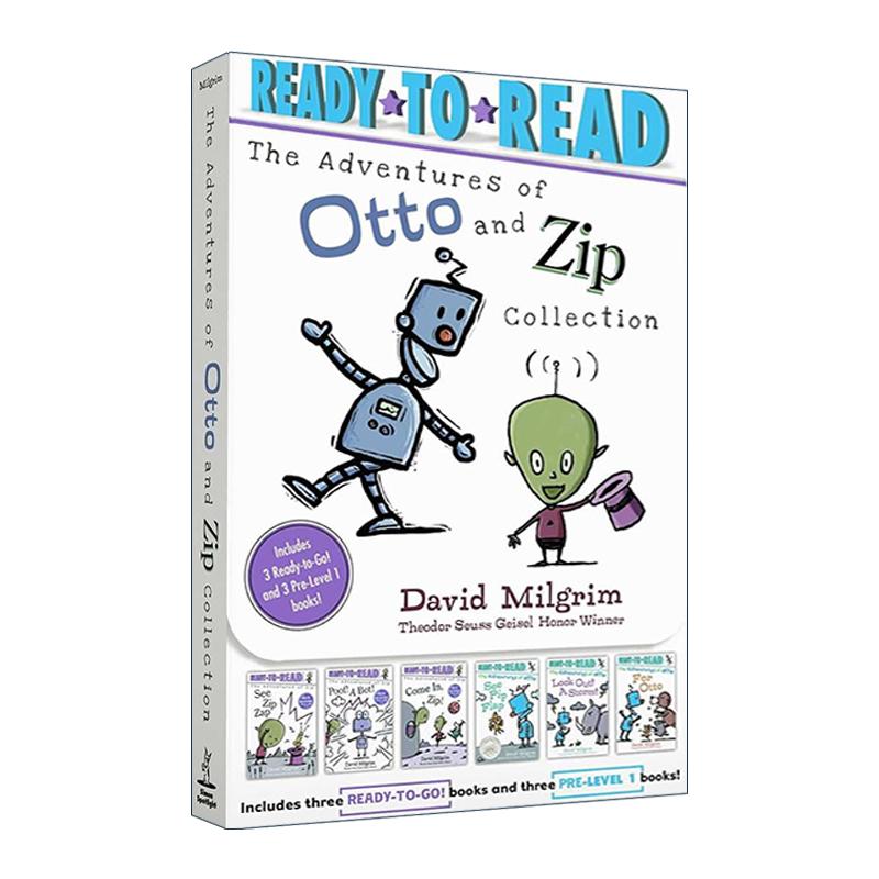 英文原版 The Adventures of Otto and Zip Collection 机器人奥托和兹普的冒险6册盒装 Ready-to-Read Pre-Level 1 准备读 英文版