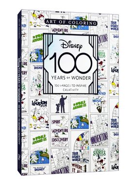 英文原版 Art of Coloring Disney 100 Years of Wonder 迪士尼100周年填色书 百年奇迹 创意绘画 英文版 进口英语原版书籍