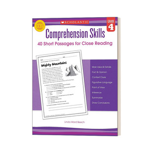 Short Close Comprehension 英文版 书籍 英文原版 学乐阅读理解技巧4年级 Passages Skills Grade Reading for 进口英语原版
