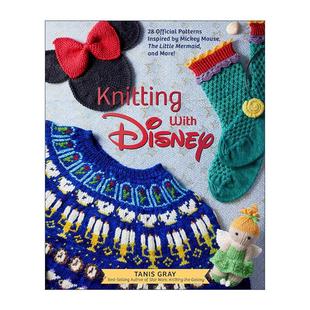 角色编织钩针指南 书籍 with 进口英语原版 英文版 精装 28幅经典 迪士尼官方针织图案书 Disney Knitting 英文原版