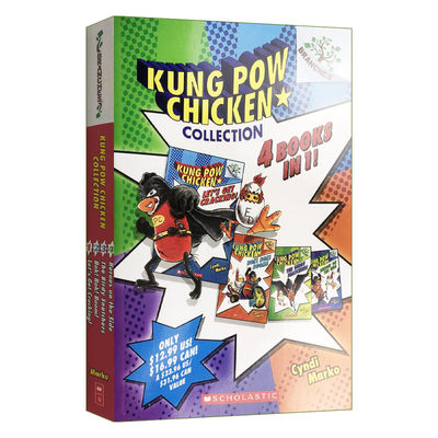 英文原版 Kung Pow Chicken Collection Books #1-4 宫保鸡丁4册合售 4书合1 英文版 进口英语原版书籍