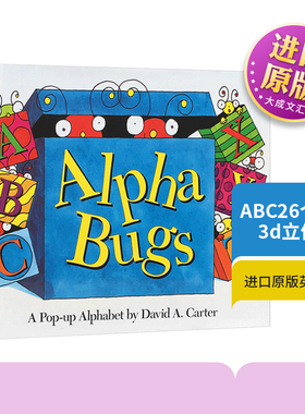 ABC26个字母 3d立体书 Alpha Bugs A Pop Up Awesome Alphabet David Carter's Bug A to Z 英文原版 全英文版进口原版英语书籍