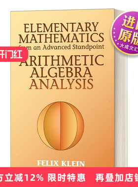 英文原版 Elementary Mathematics from an Advanced Standpoint 从高等角度看初等数学 算术 代数 分析 英文版 进口英语书籍