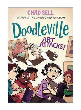 英文原版 Doodleville 02 Art Attacks! 德尔维尔2 艺术攻击 儿童超级英雄图画小说 全彩漫画 Chad Sell 英文版 进口英语书籍