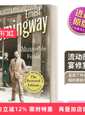 英文原版 A Moveable Feast Restored Edition 流动的盛宴 修复版 含海明威原始手稿 英文版 进口英语原版书籍