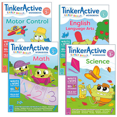 英文原版 Tinkeractive Early Skills Ages 3+ 早期技能练习册 3 岁以上 4册 英文版 进口英语原版书籍