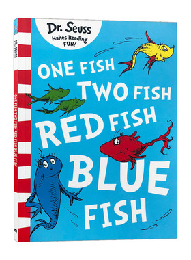 英文原版 DR.SEUSS One Fish Two Fish Red Fish Blue Fish 苏斯博士 蓝色系列绘本 儿童启蒙早教图画书 英文版 进口英语原版书籍