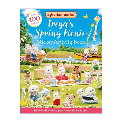 英文原版 Sylvanian Families Freya's Spring Picnic Sticker Activity Book 森贝儿家族芙蕾雅的春季野餐贴纸活动书 英文版