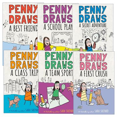 英文原版 Penny Draws 佩妮画画系列6册 儿童小说 精装 谎言游戏作者Sara Shepard萨拉·谢泼德 英文版 进口英语原版书籍