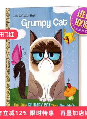 英文原版 The Little Grumpy Cat that Wouldn't Grumpy Cat Little Golden Book 不愿去的小不爽猫 兰登书屋精装小金书 英文版 进