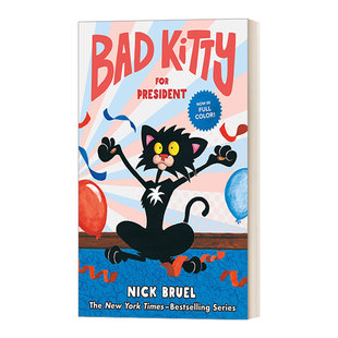 英文原版 Bad Kitty for President 坏猫咪系列 精装全彩漫画小说 英文版 进口英语原版书籍