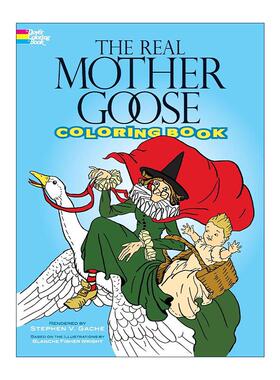 英文原版 The Real Mother Goose Coloring Book 真正的鹅妈妈涂色书 儿童经典阅读 游戏活动书 Bruce LaFontaine进口英语原版书籍