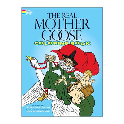英文原版 The Real Mother Goose Coloring Book 真正的鹅妈妈涂色书 儿童经典阅读 游戏活动书 Bruce LaFontaine进口英语原版书籍