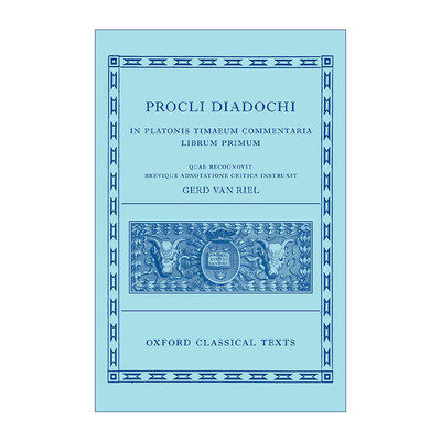 英文原版 Proclus Commentary on Timaeus  Book 1 Procli Diadochi 普罗克鲁斯 论柏拉图蒂迈欧篇 卷一 精装 英文版 进口书籍